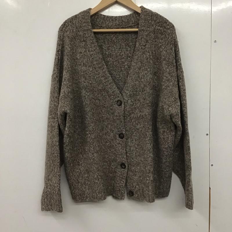 レイカズン Ray Cassin カーディガン 長袖 223522 Vネック FREE 無地 茶 / ブラウン /  レディース USED 古着 中古 10139129