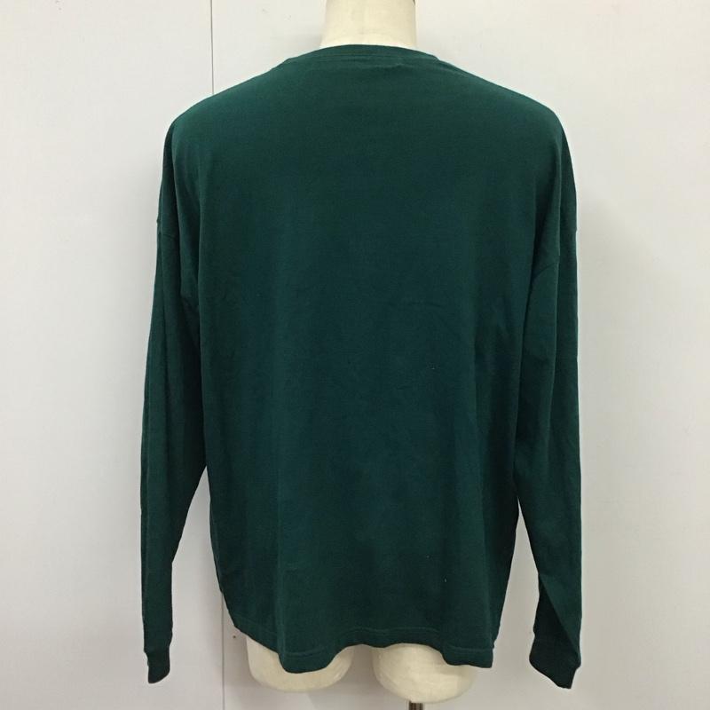 イール EEL カットソー 長袖 長袖カットソー クルーネックカットソー ロングスリーブカットソー プリントTシャツ M ロゴ、文字 緑 / グリーン /  メンズ USED 古着 中古 10119492