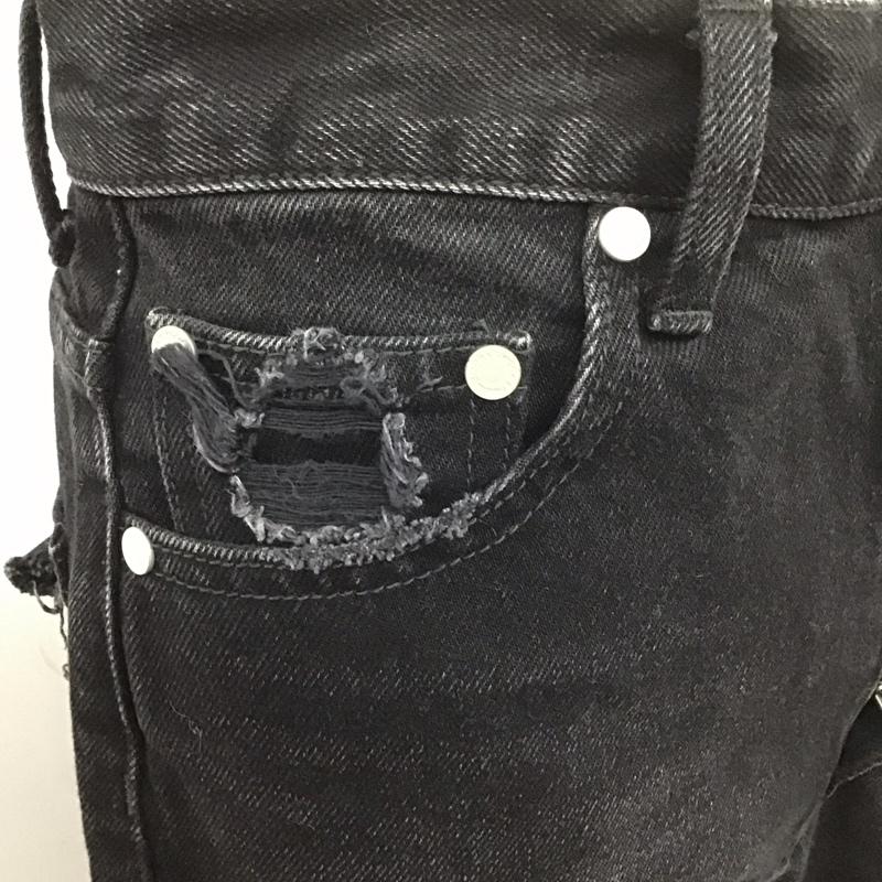 エモダ EMODA パンツ デニム、ジーンズ ダメージ ハイウエスト ダメージ加工 黒 / ブラック /  レディース USED 古着 中古 10111071