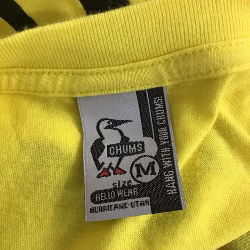 チャムス CHUMS Tシャツ 半袖 CH01-1687 胸ポケット M ロゴ、文字 黄 / イエロー /  メンズ USED 古着 中古 10110825