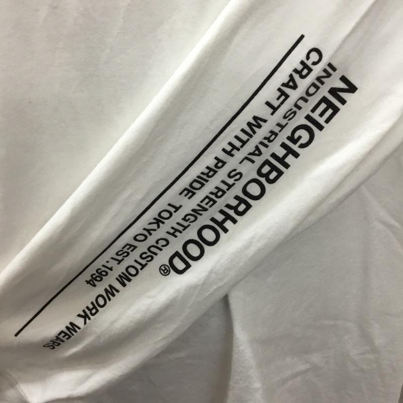 ネイバーフッド NEIGHBORHOOD カットソー 長袖 長袖カットソー クルーネックカットソー ロングスリーブカットソー プリントTシャツ L ロゴ、文字 白 / ホワイト /  メンズ USED 古着 中古 10117527