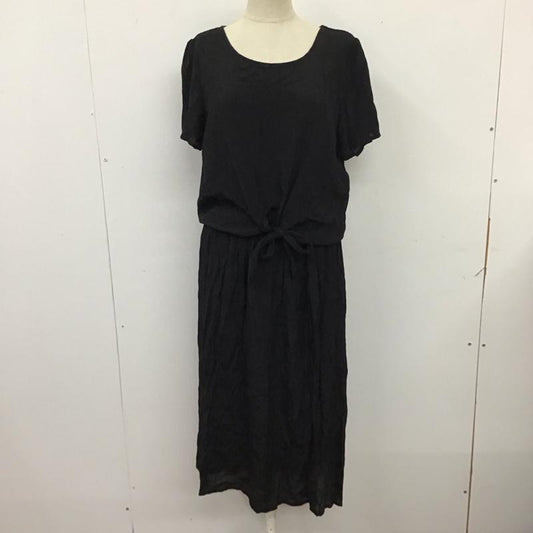 グローブ grove ワンピース ロングスカート 半袖ロングワンピース フレアスカート 切り替えワンピース L 無地 黒 / ブラック /  レディース USED 古着 中古 10116942