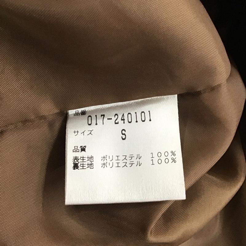 ナチュラルビューティーベーシック NATURAL BEAUTY BASIC ワンピース ひざ丈スカート 017-240101 長袖 S 総柄 黒 / ブラック / X 茶 / ブラウン /  レディース USED 古着 中古 10113067