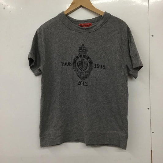 エヴィス EVISU Tシャツ 半袖 半袖カットソー プリントTシャツ クルーネックカットソー 36 ロゴ、文字 灰 / グレー /  メンズ USED 古着 中古 10129449