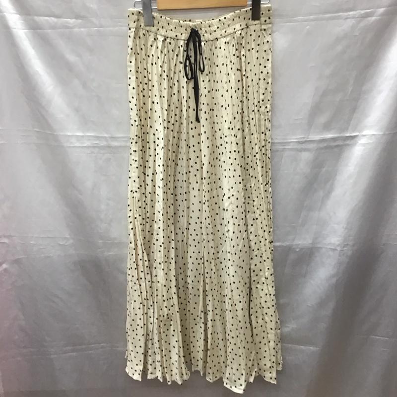 ザラ ZARA スカート ロングスカート 4886 072 064 タグ付き ギャザースカート S ドット オフホワイト / オフホワイト / X 黒 / ブラック /  レディース USED 古着 中古 10112421