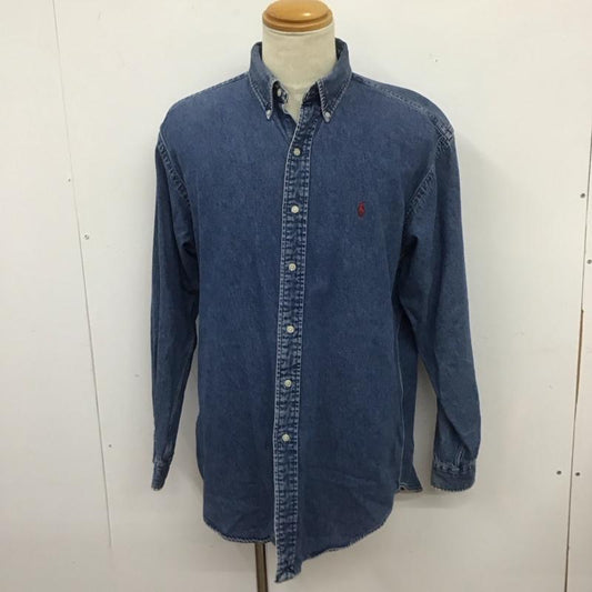 ラルフローレン RALPHLAUREN シャツ、ブラウス 長袖 長袖シャツ デニムシャツ カラーシャツ L ロゴ、文字 インディゴ / インディゴ /  メンズ USED 古着 中古 10126227