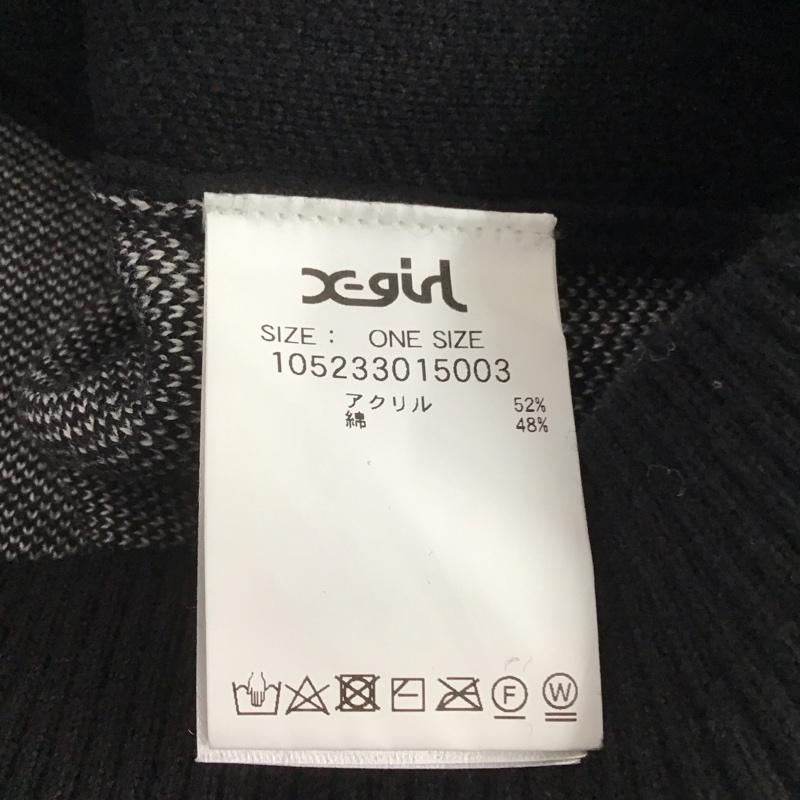 エックスガール X-girl カーディガン 長袖 105233015003 FACE KNIT CARDIGAN ONE SIZE 無地 黒 / ブラック /  レディース USED 古着 中古 10146795