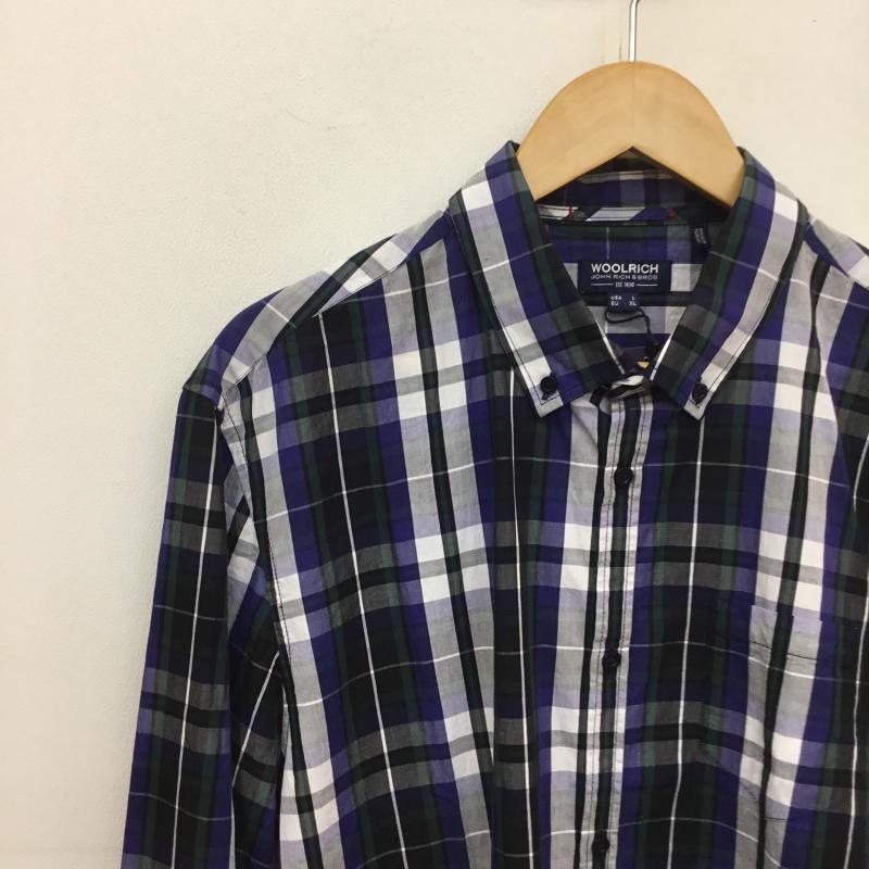 ウールリッチ WOOLRICH シャツ、ブラウス 長袖 WOOLRICH ボタンダウンシャツ L チェック 青 / ブルー / X 緑 / グリーン / X 白 / ホワイト /  メンズ USED 古着 中古 10128704