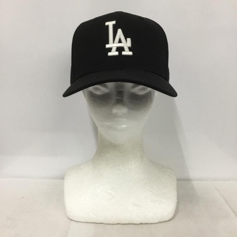 ニューエラ NEW ERA 帽子 キャップ LA ロサンゼルス ドジャース メジャーリーグ 59FIFTY ロゴ、文字 黒 / ブラック /  メンズ USED 古着 中古 10138029