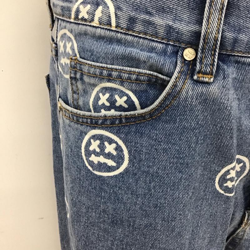 マスノウン MASSNOUN パンツ デニム、ジーンズ デニムパンツ ジーンズ ワイドパンツ カジュアルパンツ S プリント インディゴ / インディゴ /  メンズ USED 古着 中古 10110878