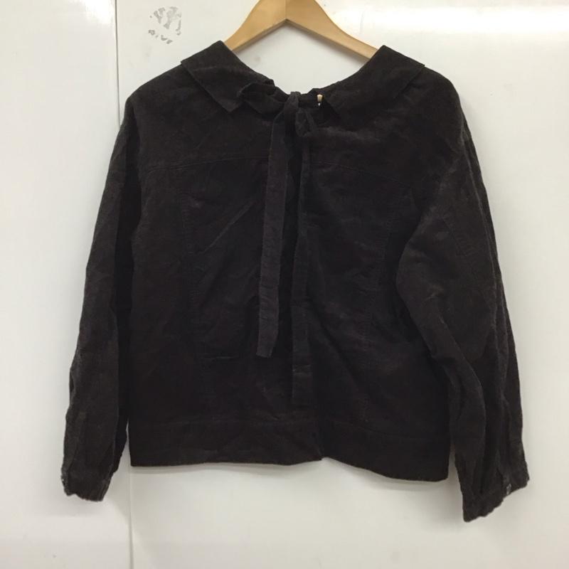 ダブルクローゼット w closet シャツ、ブラウス 長袖 293683 後ろレースアップコーデュロイGジャン 無地 ダークブラウン / ダークブラウン /  レディース USED 古着 中古 10129165