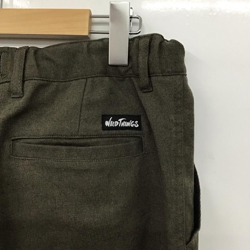 ワイルドシングス WILD THINGS パンツ ワークパンツ、ペインターパンツ wt19430ad-glr ワイドパンツ ボトム M 無地 カーキ / カーキ /  メンズ USED 古着 中古 10147063
