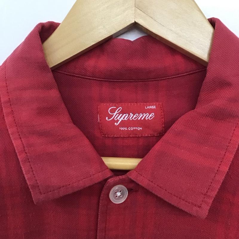 シュプリーム Supreme シャツ、ブラウス 長袖 長袖シャツ チェックシャツ カラーシャツ L チェック 赤 / レッド /  メンズ USED 古着 中古 10140851