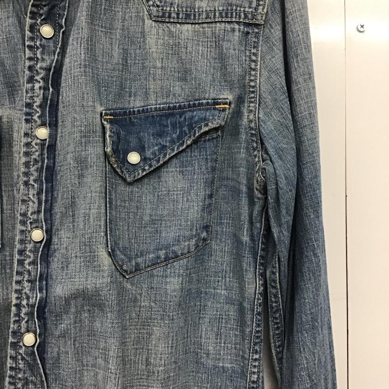 レミ レリーフ REMI RELIEF シャツ、ブラウス 長袖 長袖シャツ デニムシャツ カラーシャツ L 無地 インディゴ / インディゴ /  メンズ USED 古着 中古 10141227