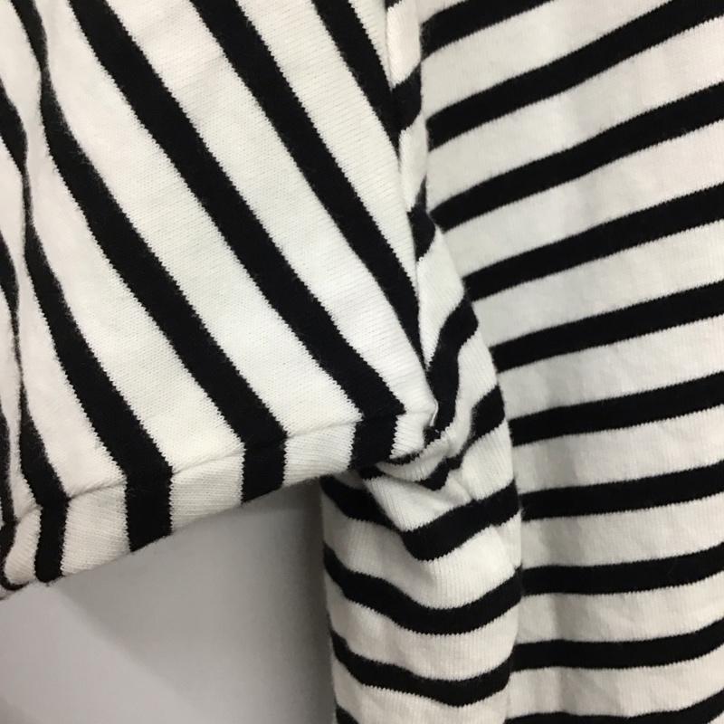 アメリカンホリック AMERICAN HOLIC Tシャツ 半袖 M ボーダー柄 白 / ホワイト / X 黒 / ブラック /  レディース USED 古着 中古 10142259