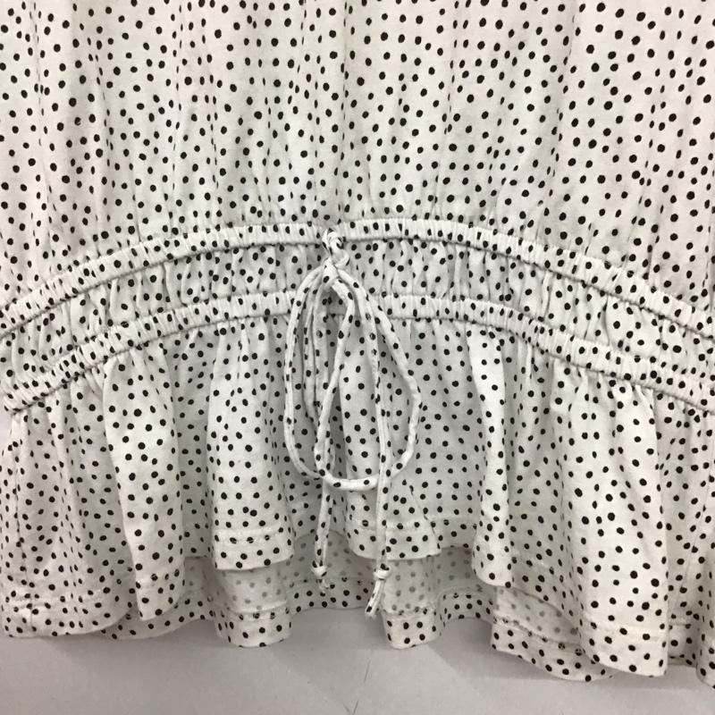 ザラ ZARA カットソー 半袖 L ドット 白 / ホワイト /  レディース USED 古着 中古 10140629