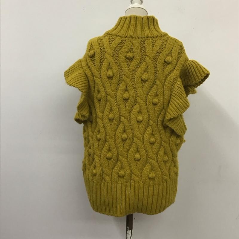 ザラ ZARA ベスト ベスト 5802 102 515 袖フリル ニット L  マスタード / マスタード /  レディース USED 古着 中古 10119608