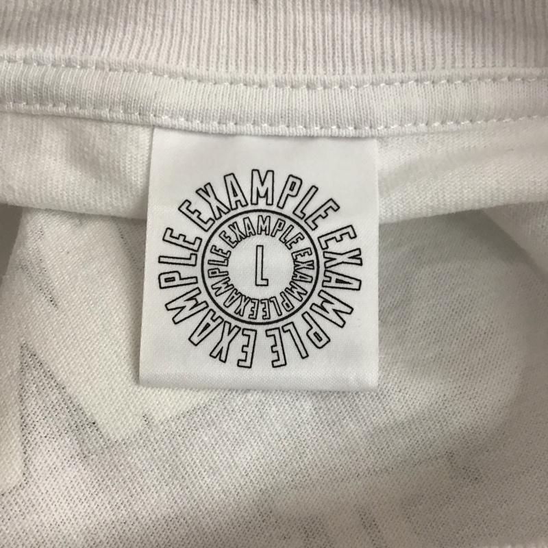 イグザンプル EXAMPLE Tシャツ 半袖 半袖カットソー プリントTシャツ クルーネックカットソー L プリント 白 / ホワイト /  メンズ USED 古着 中古 10117846