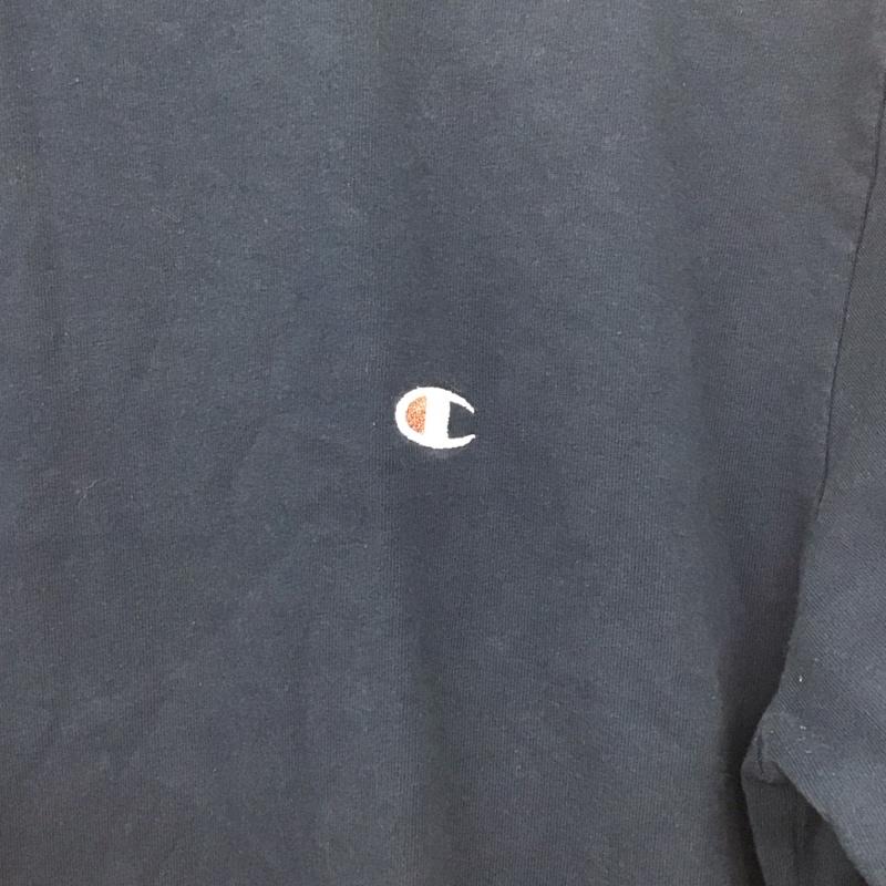 チャンピオン Champion Tシャツ 長袖 C8-Q407 バックロゴ ロンT クルーネック XL ロゴ、文字 紺 / ネイビー /  メンズ USED 古着 中古 10131337