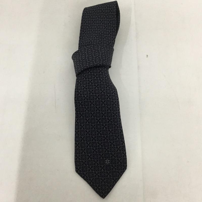 セリーヌ CELINE ネクタイ ネクタイ シルク 総柄 紺 / ネイビー /  メンズ USED 古着 中古 10128829