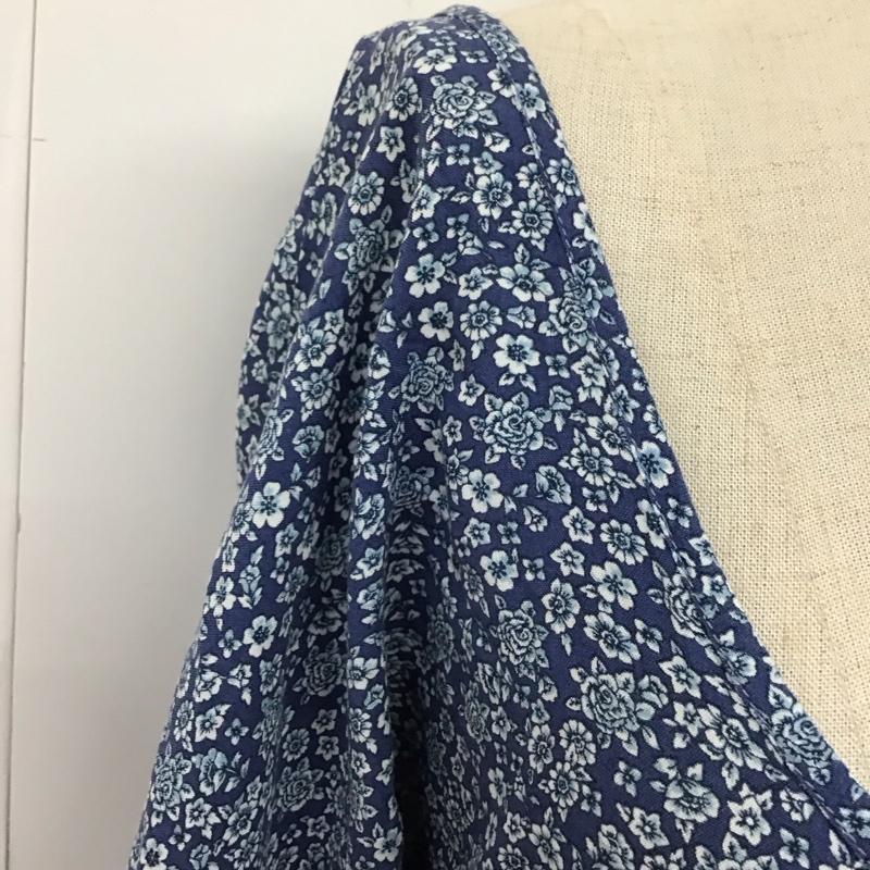デニムアンドサプライラルフローレン DENIM & SUPPLYRALPHLAUREN ワンピース ひざ丈スカート 288653135001 Uネック 半袖 XS 花柄 青 / ブルー /  レディース USED 古着 中古 10118832