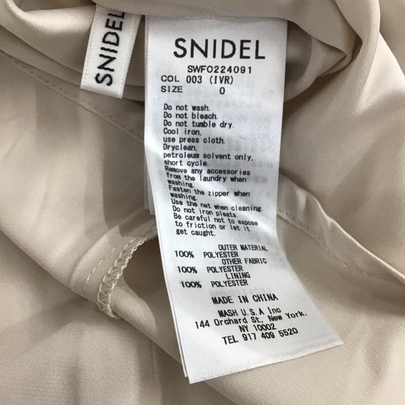 スナイデル SNIDEL ワンピース ロングスカート 半袖ロングワンピース フレアスカート ウエスト切り替え パフスリーブ オフショルダー 0 総柄 黒 / ブラック / X ベージュ / ベージュ /  レディース USED 古着 中古 10135996