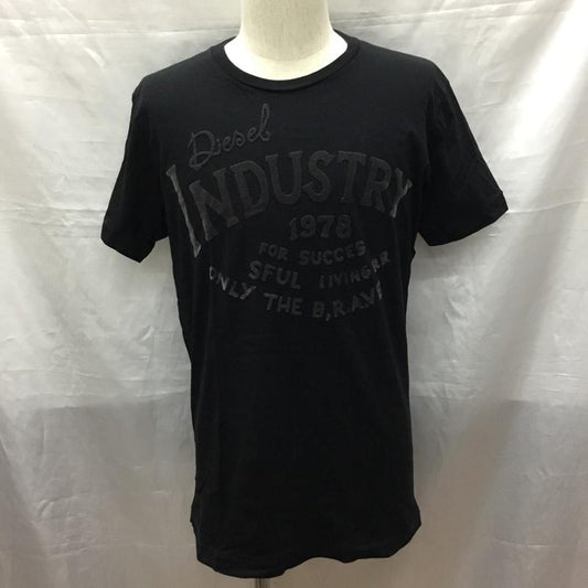 ディーゼル DIESEL Tシャツ 半袖 半袖カットソー プリントTシャツ クルーネックカットソー M ロゴ、文字 黒 / ブラック /  メンズ USED 古着 中古 10118716