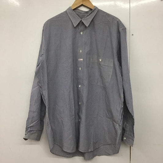 パパス PAPAS シャツ、ブラウス 長袖 長袖シャツ ストライプシャツ カラーシャツ L ストライプ 白 / ホワイト / X 青 / ブルー /  メンズ USED 古着 中古 10141024
