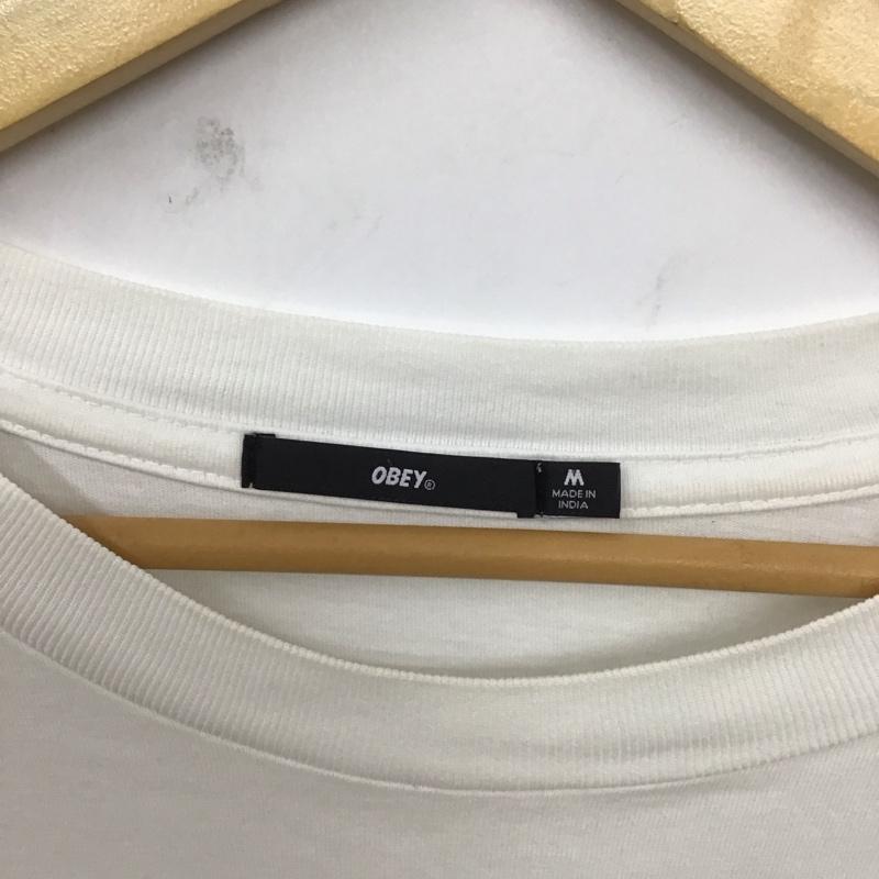 オベイ OBEY Tシャツ 長袖 M 無地 白 / ホワイト /  メンズ USED 古着 中古 10128473