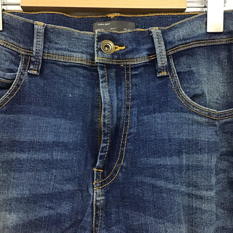 ザラ ZARA パンツ デニム、ジーンズ デニムパンツ スリムパンツ カジュアルパンツ ストレッチパンツ 40インチ ダメージ加工 インディゴ / インディゴ /  メンズ USED 古着 中古 10147079