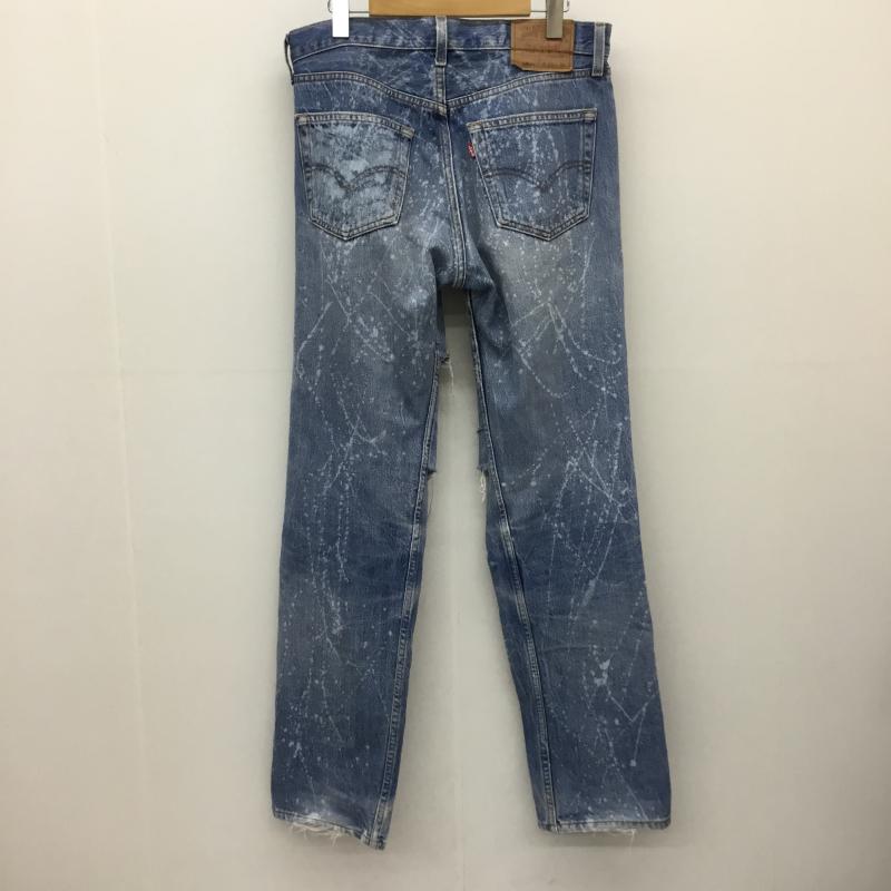 リーバイス Levi s パンツ デニム、ジーンズ USA製 33インチ ダメージ加工 青 / ブルー /  メンズ USED 古着 中古 10139627