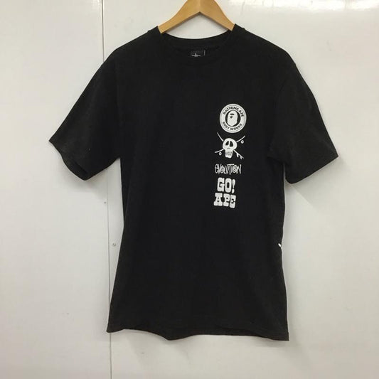ステューシー STUSSY Tシャツ 半袖 半袖カットソー 無地Tシャツ クルーネックカットソー bathingape 2010年 S プリント 黒 / ブラック /  メンズ USED 古着 中古 10131529