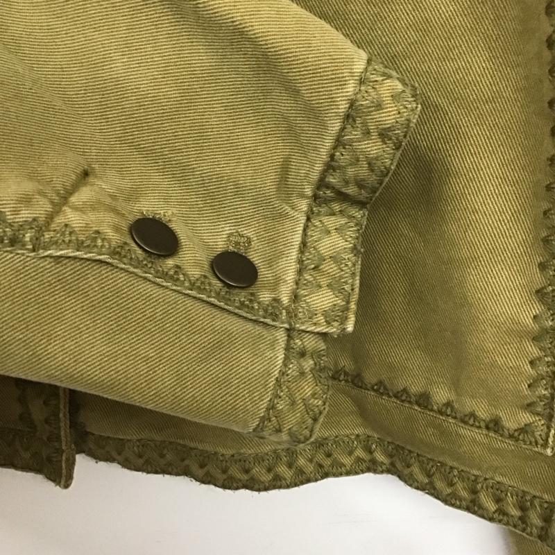 ザラ ZARA ジャケット、上着 ジャケット、ブレザー 4877/054/514 OVERSHIRT WITH TOPSTITCHING ステッチデザインジャケット L 無地 カーキ / カーキ /  レディース USED 古着 中古 10147187