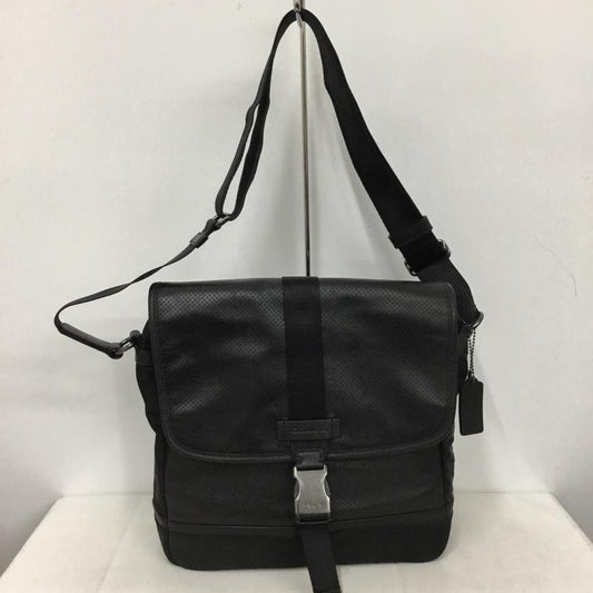コーチ COACH ショルダーバッグ ショルダーバッグ パンチングレザー ロゴ、文字 黒 / ブラック /  メンズ USED 古着 中古 10144886