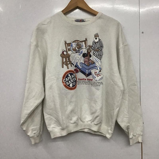 キャプテンサンタ CAPTAINSANTA トレーナー 長袖 S プリント 白 / ホワイト /  レディース USED 古着 中古 10146135