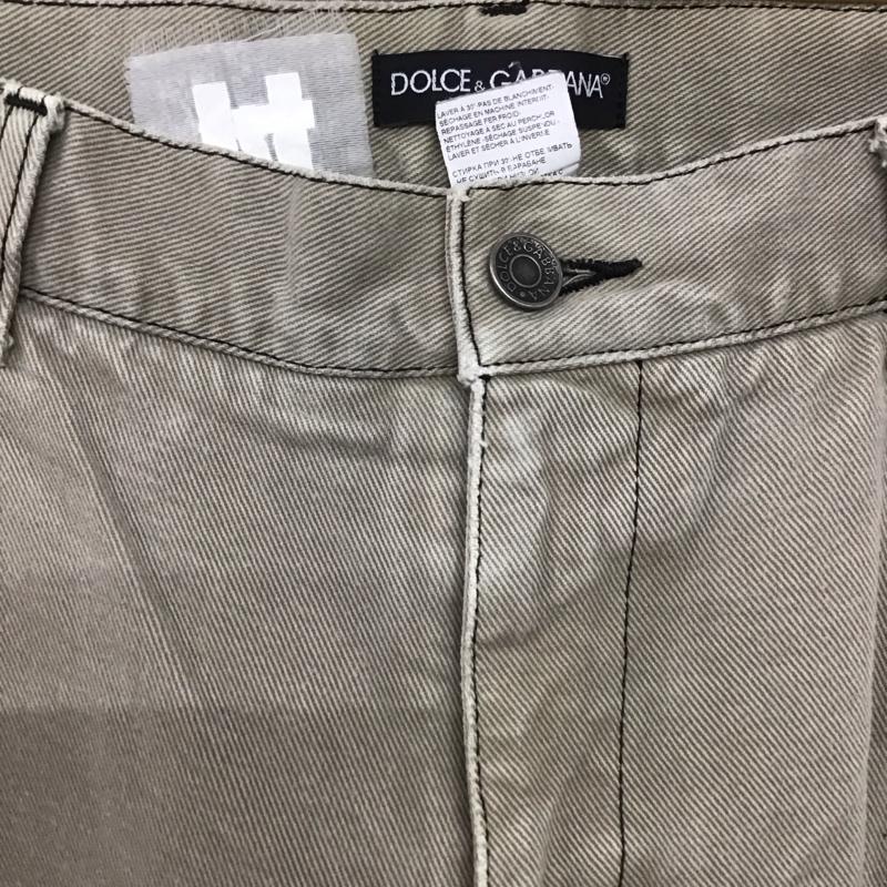 ドルチェアンドガッバーナ DOLCE&GABBANA パンツ デニム、ジーンズ デニムパンツ ワイドパンツ カジュアルパンツ ストレッチパンツ 50インチ ロゴ、文字 ベージュ / ベージュ /  メンズ USED 古着 中古 10141934