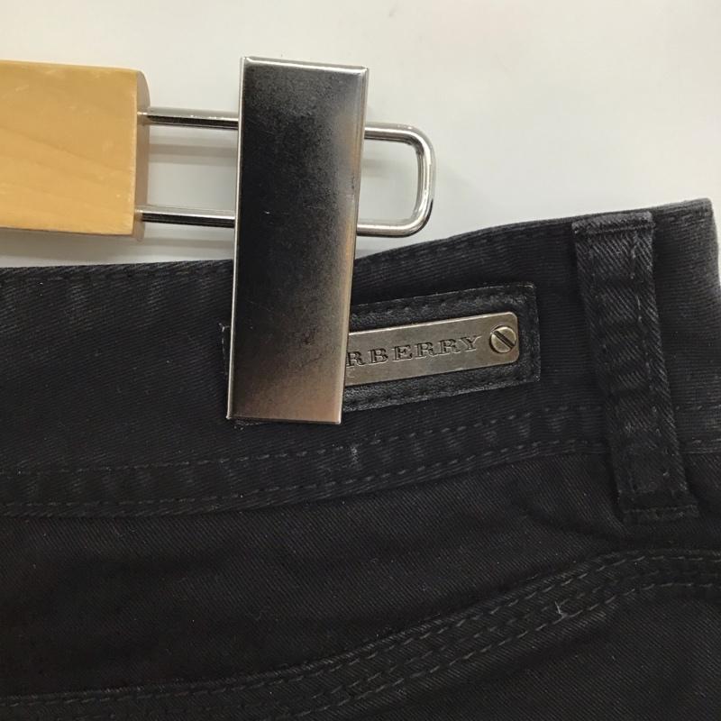 バーバリー BURBERRY パンツ デニム、ジーンズ カジュアルパンツ スリムパンツ ストレートパンツ ストレッチパンツ 44 無地 黒 / ブラック /  レディース USED 古着 中古 10122484