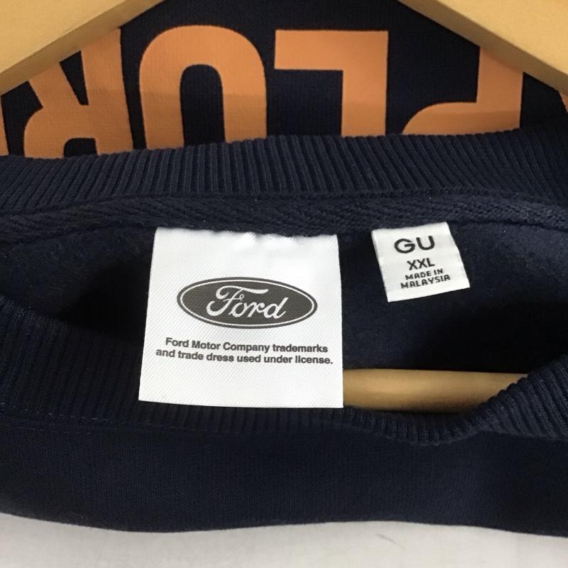 ジーユー GU トレーナー 長袖 341-358140 フォードエクスプローラースウェットプルオーバー XXL プリント 紺 / ネイビー /  メンズ USED 古着 中古 10146196