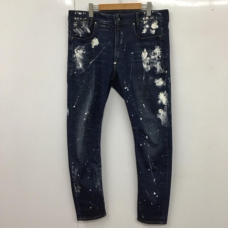 ジースターロゥ G-STAR RAW パンツ デニム、ジーンズ デニムパンツ スリムパンツ ストレッチパンツ ジーンズ 34 プリント インディゴ / インディゴ /  メンズ USED 古着 中古 10116621