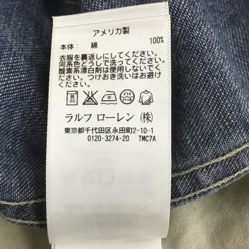 ダブルアールエル RRL パンツ デニム、ジーンズ USA製 32インチ ダメージ加工 青 / ブルー /  メンズ USED 古着 中古 10107620