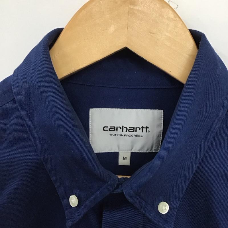 カーハート Carhartt シャツ、ブラウス 長袖 長袖シャツ 無地シャツ カラーシャツ ボタンダウンシャツ M ロゴ、文字 青 / ブルー /  メンズ USED 古着 中古 10149160