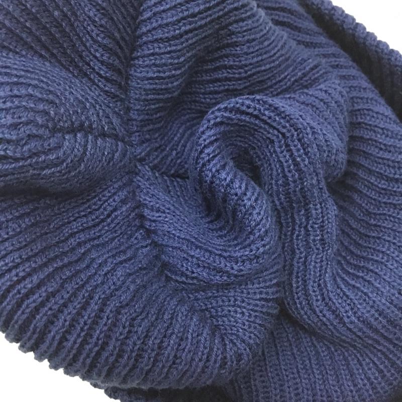 ブルーブルー BLUE BLUE 帽子 ニット帽 オーガニックコットン ワッチキャップ ロゴ、文字 紺 / ネイビー /  メンズ USED 古着 中古 10107897