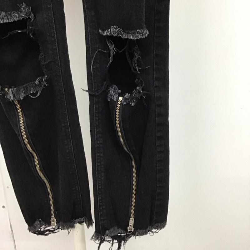 リルリリー lilLilly パンツ デニム、ジーンズ L18SS-PT201 ストレッチ S ダメージ加工 黒 / ブラック /  レディース USED 古着 中古 10117233