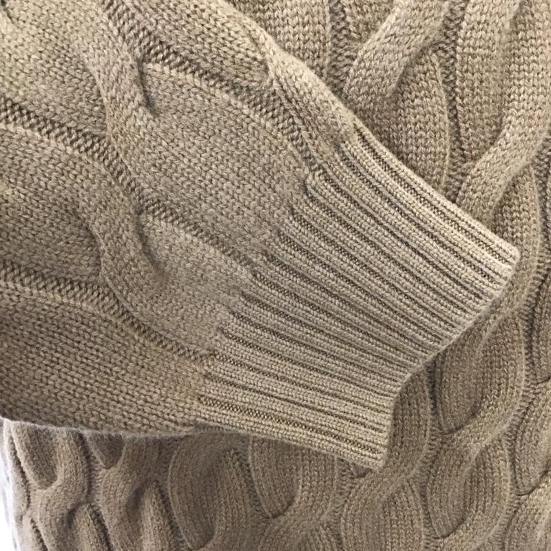 トゥモローランドトリコ TOMORROWLAND tricot ニット、セーター 長袖 63-02-15-02004 ラムウール ケーブル クルーネック タグ付き M  キャメル / キャメル /  メンズ USED 古着 中古 10118340