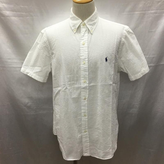 ポロラルフローレン POLO RALPH LAUREN シャツ、ブラウス 半袖 半袖シャツ カラーシャツ 半袖カットソー ボタンダウンシャツ M ロゴ、文字 白 / ホワイト /  メンズ USED 古着 中古 10116682