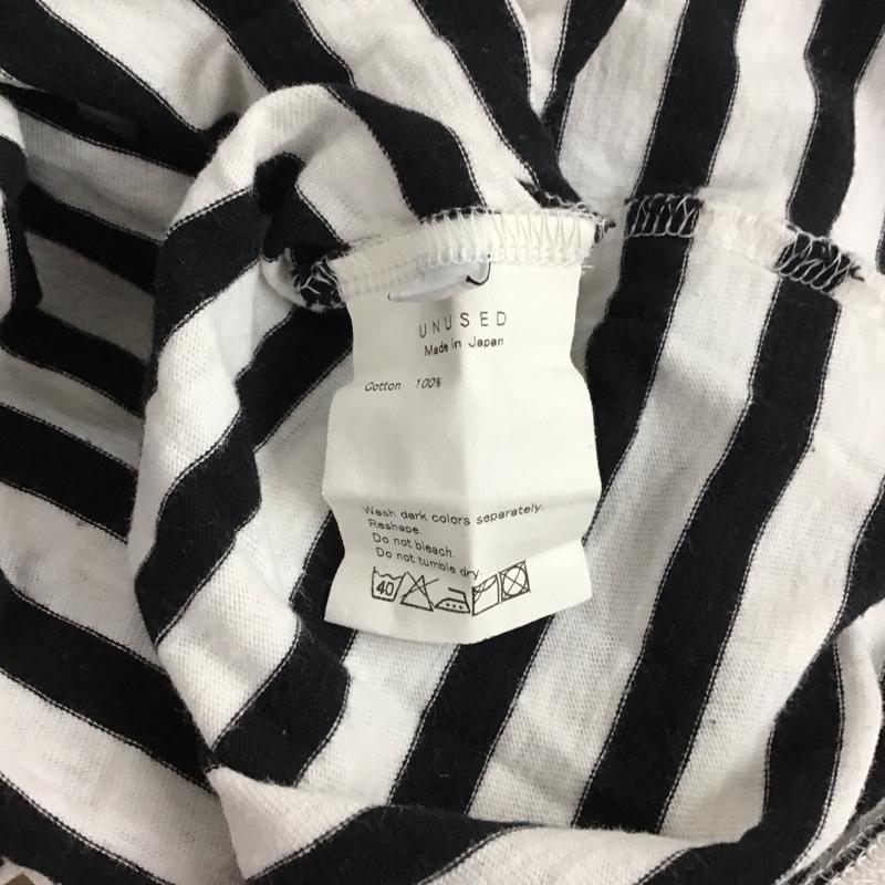 アンユーズド UNUSED カットソー 長袖 長袖カットソー クルーネックカットソー ロングスリーブカットソー ボーダーTシャツ 3 ボーダー柄 白 / ホワイト / X 黒 / ブラック /  メンズ USED 古着 中古 10124170