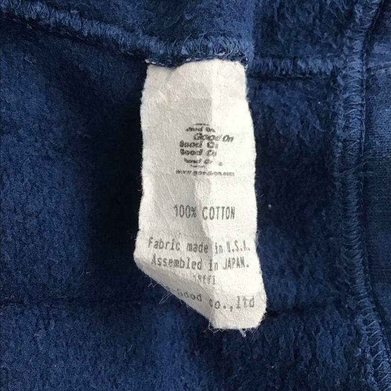 グッドオン Good On パーカー 長袖 ハーフジップ L 無地 青 / ブルー /  メンズ USED 古着 中古 10108093