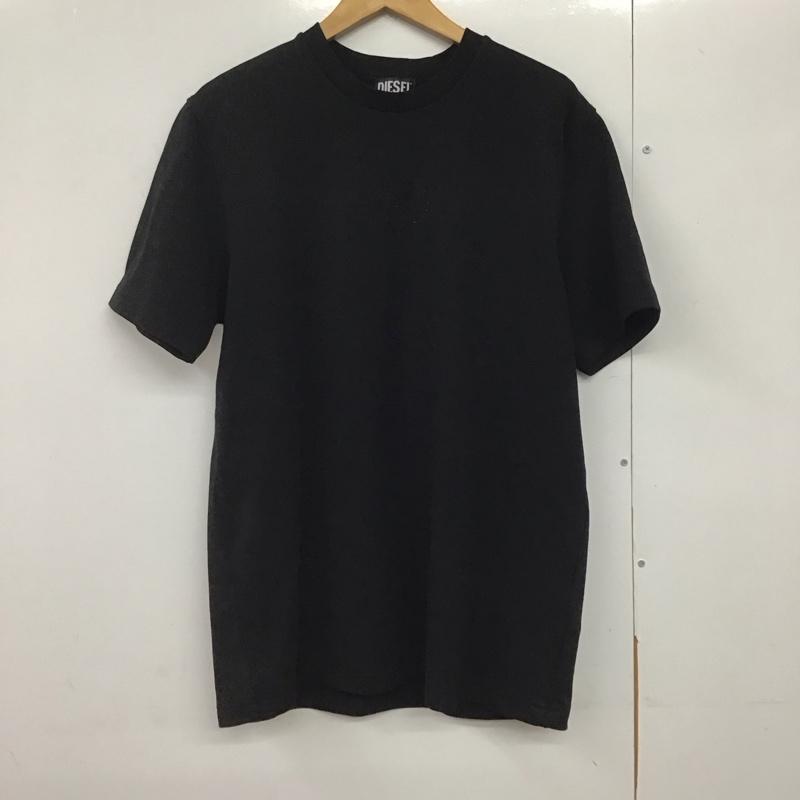 ディーゼル DIESEL Tシャツ 半袖 半袖カットソー プリントTシャツ クルーネックカットソー M ロゴ、文字 黒 / ブラック /  メンズ USED 古着 中古 10140774