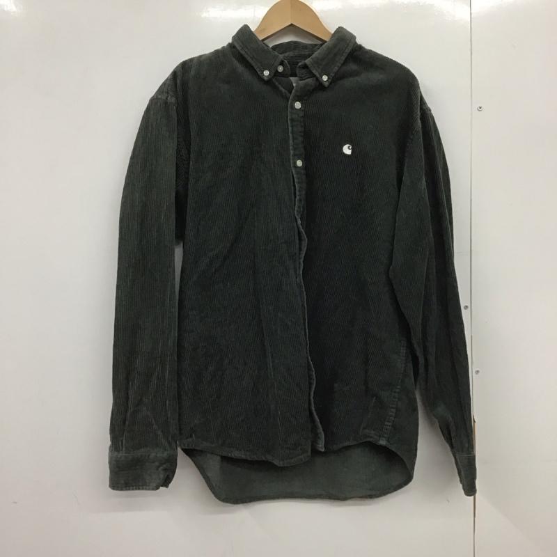 カーハート Carhartt シャツ、ブラウス 長袖 長袖シャツ コーデュロイシャツ カジュアルシャツ L ロゴ、文字 カーキ / カーキ / X 緑 / グリーン /  メンズ USED 古着 中古 10149203
