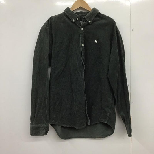 カーハート Carhartt シャツ、ブラウス 長袖 長袖シャツ コーデュロイシャツ カジュアルシャツ L ロゴ、文字 カーキ / カーキ / X 緑 / グリーン /  メンズ USED 古着 中古 10149203